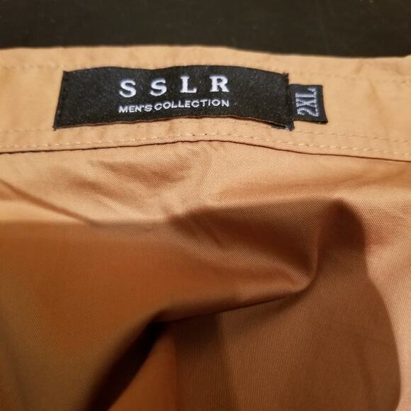 SSLR VINTAGE Shirt Button Front Short Sleeve Black/Orange Big Tall Size 2XL - Picture 4 of 4